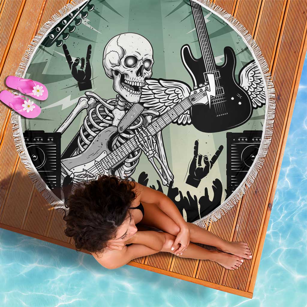 Electric Guitar Skull Beach Blanket Lets Rock - Wonder Print Shop