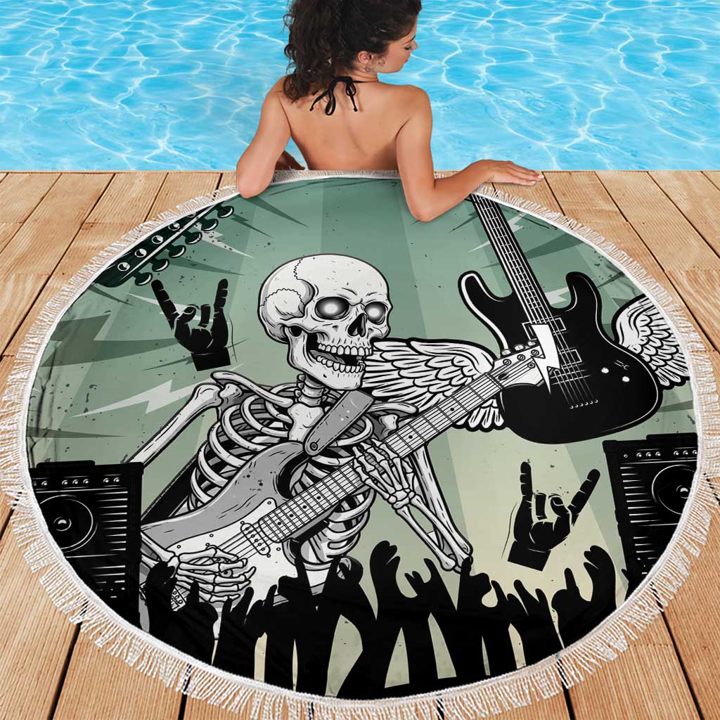Electric Guitar Skull Beach Blanket Lets Rock - Wonder Print Shop