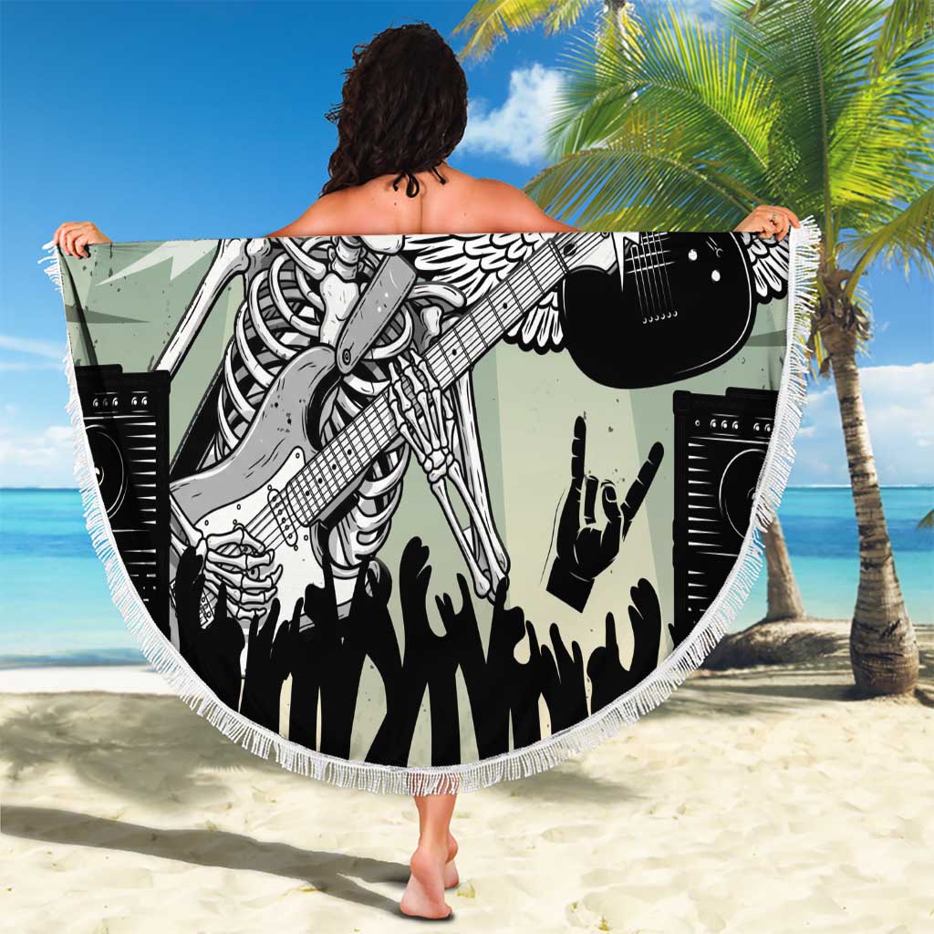 Electric Guitar Skull Beach Blanket Lets Rock - Wonder Print Shop
