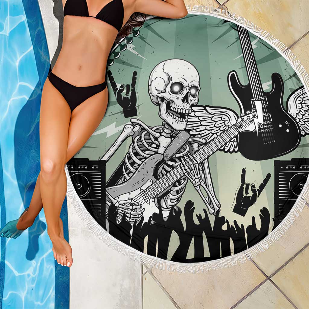 Electric Guitar Skull Beach Blanket Lets Rock - Wonder Print Shop