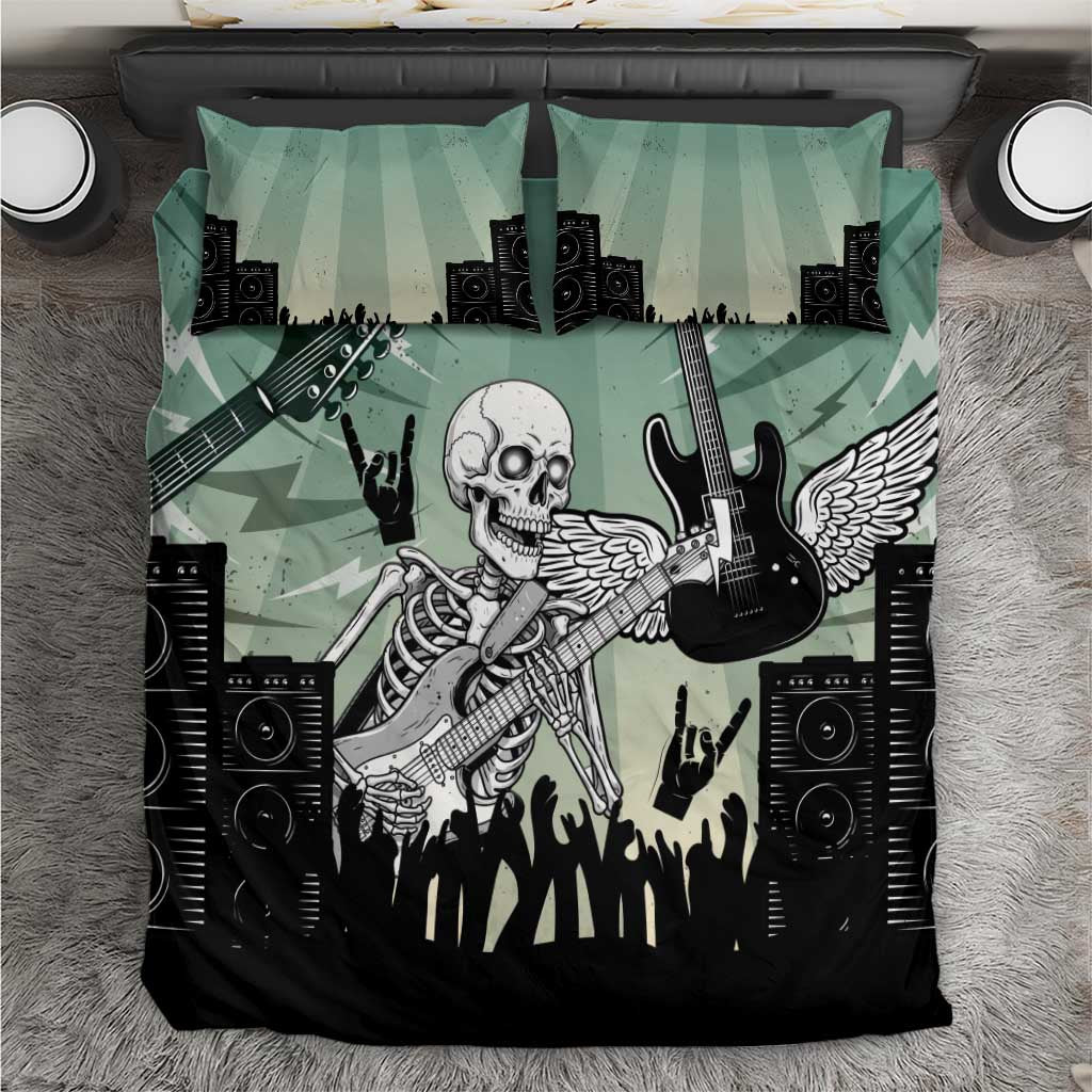 Electric Guitar Skull Bedding Set Lets Rock - Wonder Print Shop