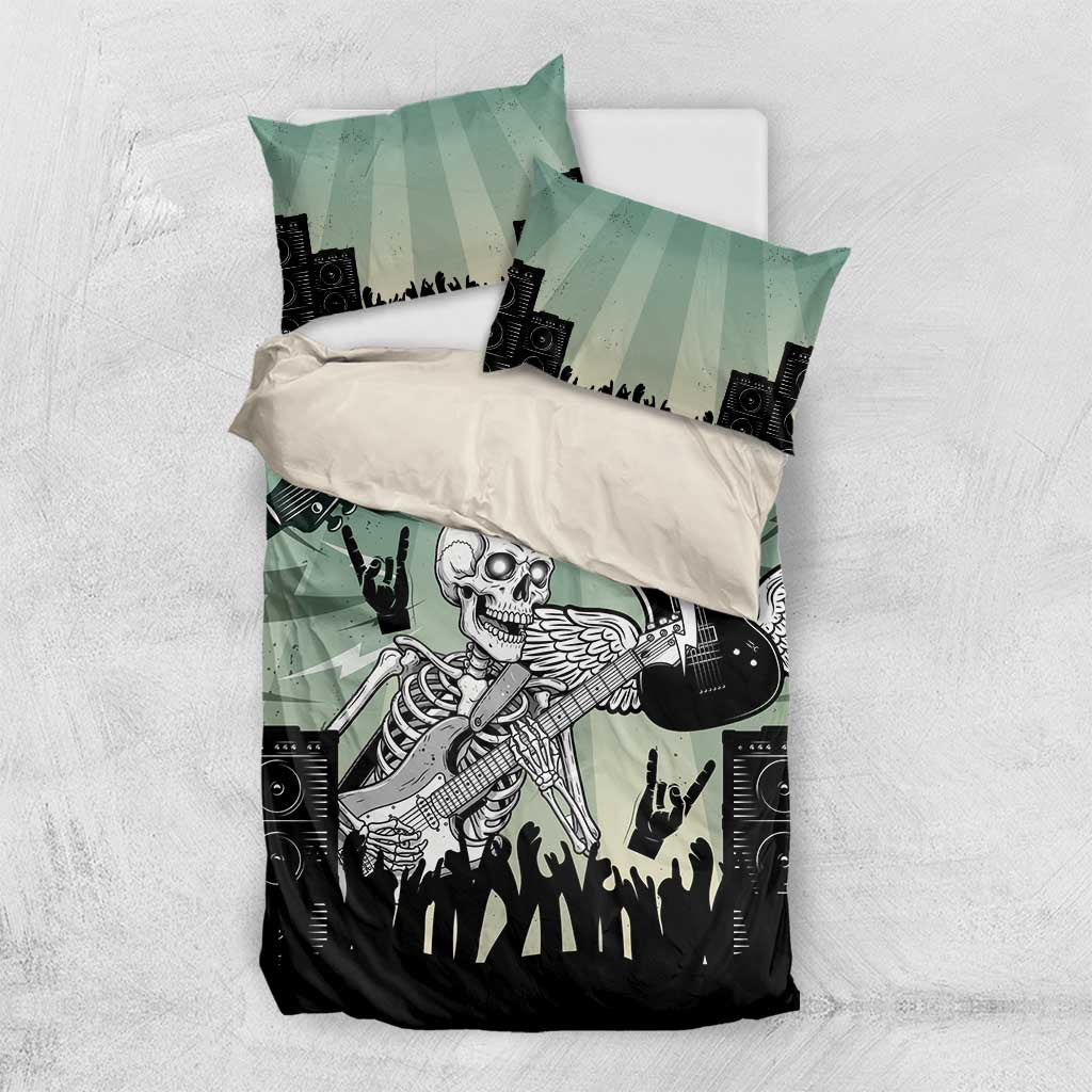 Electric Guitar Skull Bedding Set Lets Rock - Wonder Print Shop