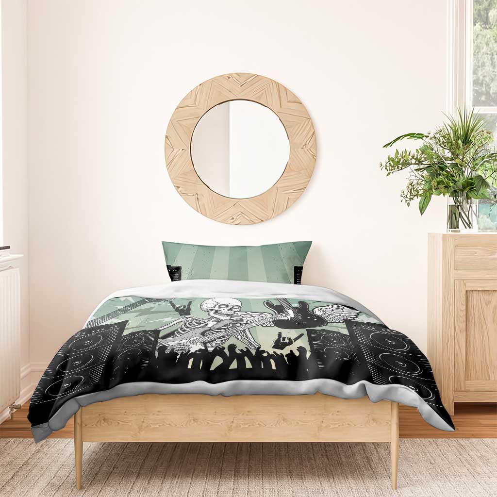Electric Guitar Skull Bedding Set Lets Rock - Wonder Print Shop