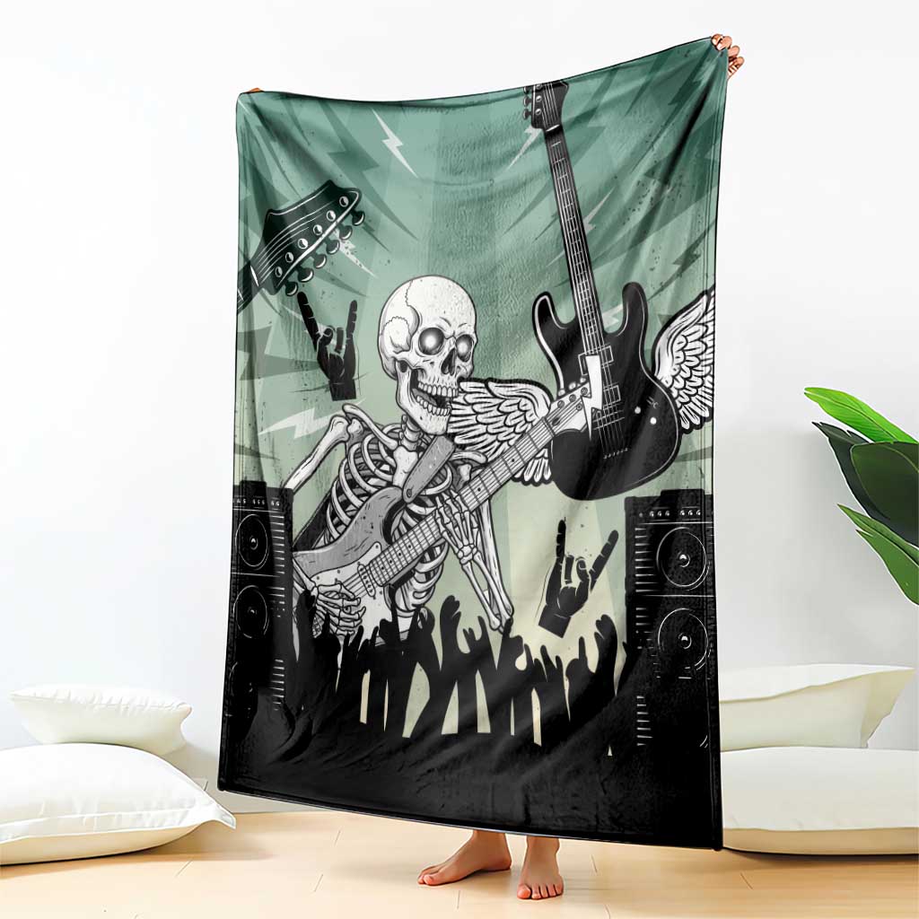 Electric Guitar Skull Blanket Lets Rock - Wonder Print Shop