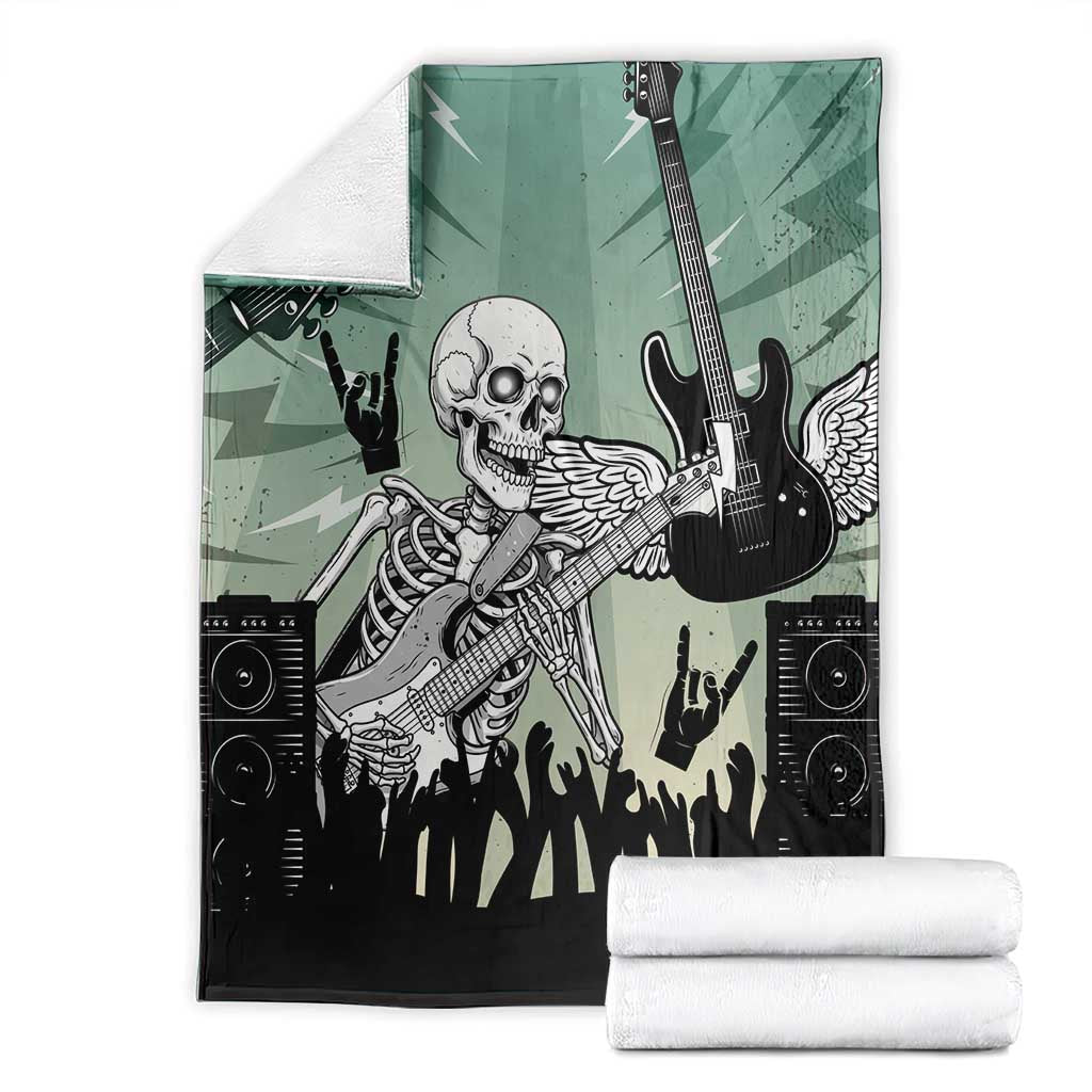 Electric Guitar Skull Blanket Lets Rock - Wonder Print Shop
