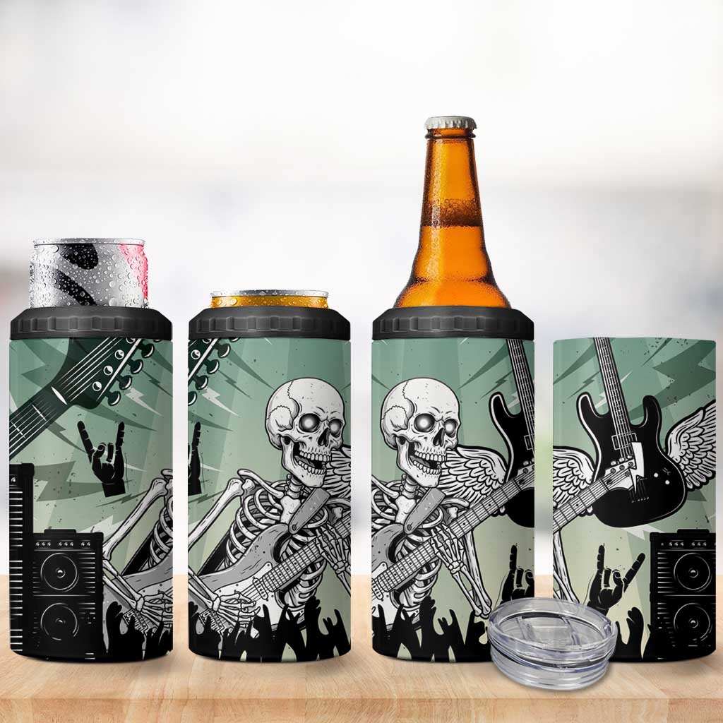 Electric Guitar Skull 4 in 1 Can Cooler Tumbler Lets Rock - Wonder Print Shop
