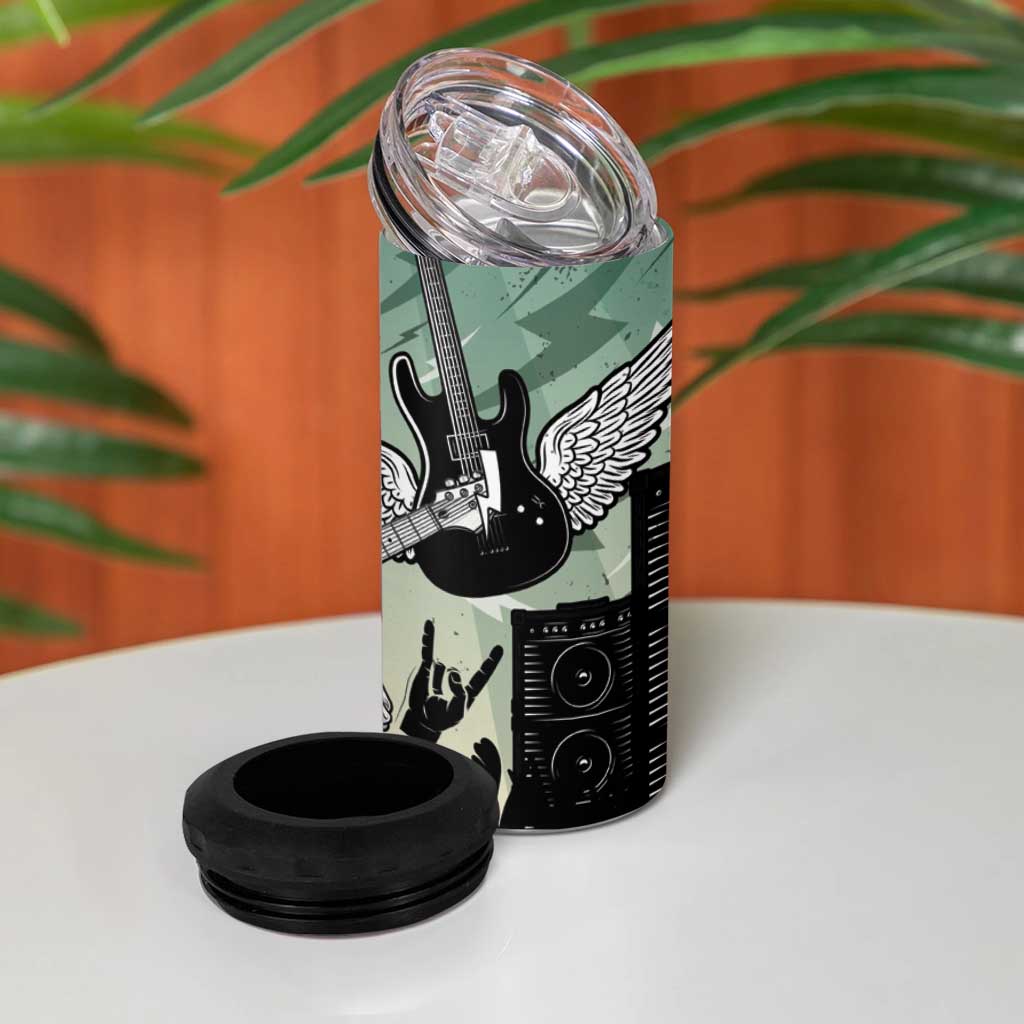 Electric Guitar Skull 4 in 1 Can Cooler Tumbler Lets Rock - Wonder Print Shop