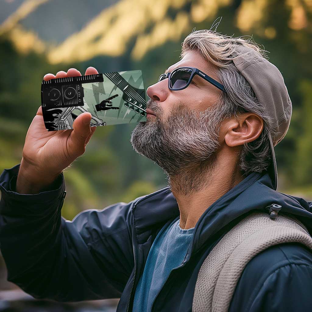 Electric Guitar Skull 4 in 1 Can Cooler Tumbler Lets Rock - Wonder Print Shop