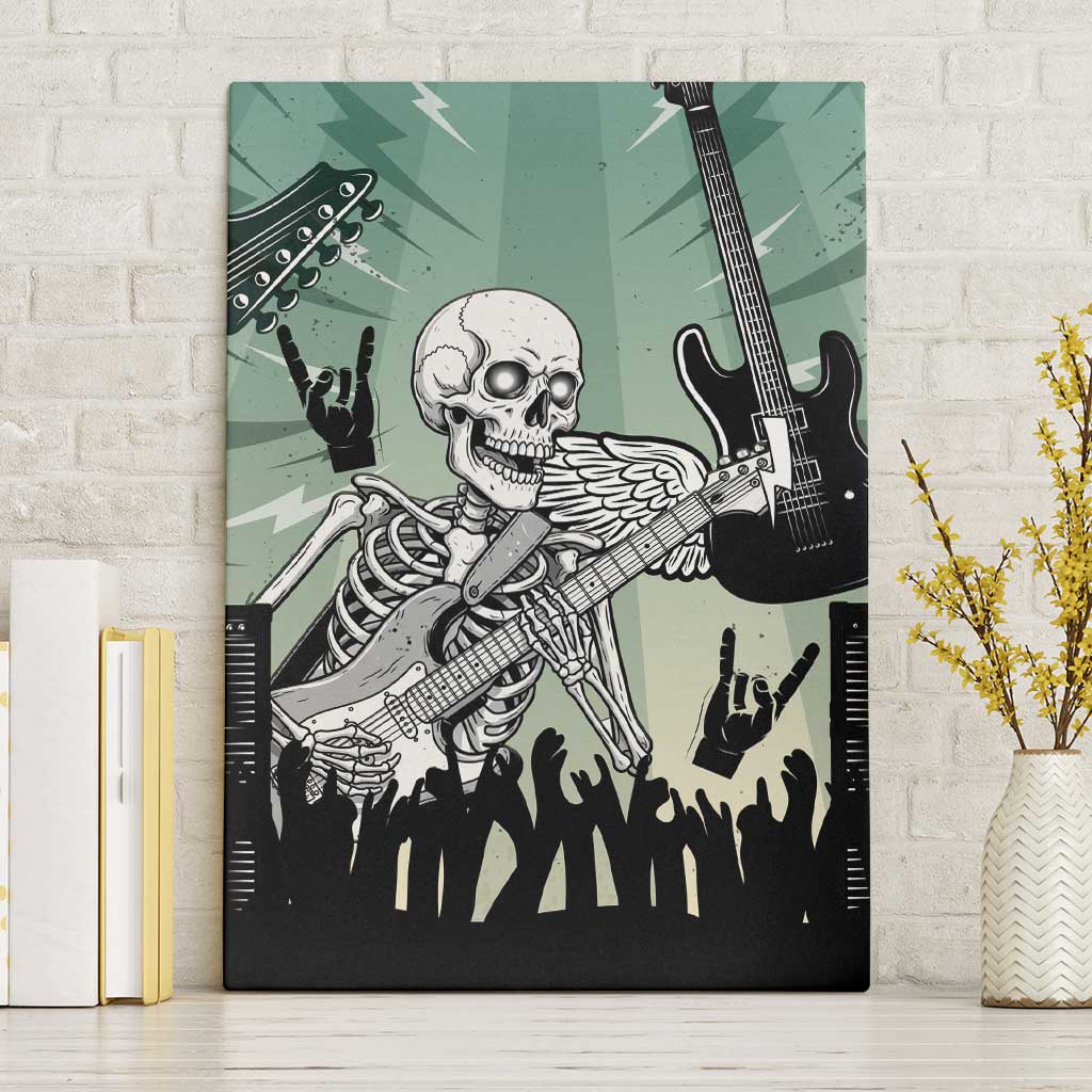 Electric Guitar Skull Canvas Wall Art Lets Rock - Wonder Print Shop