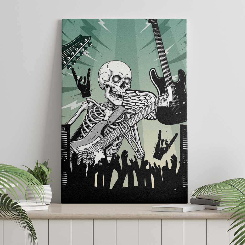 Electric Guitar Skull Canvas Wall Art Lets Rock - Wonder Print Shop
