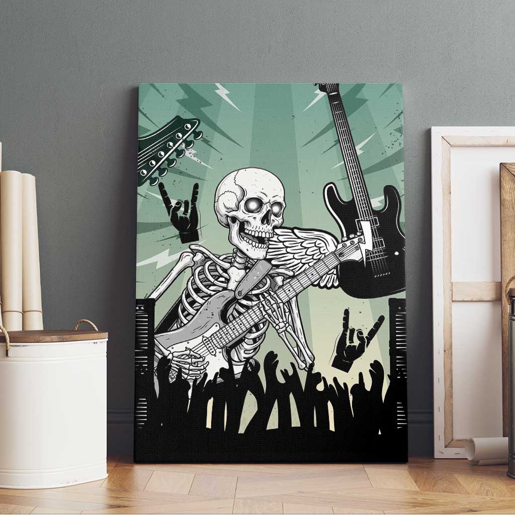 Electric Guitar Skull Canvas Wall Art Lets Rock - Wonder Print Shop