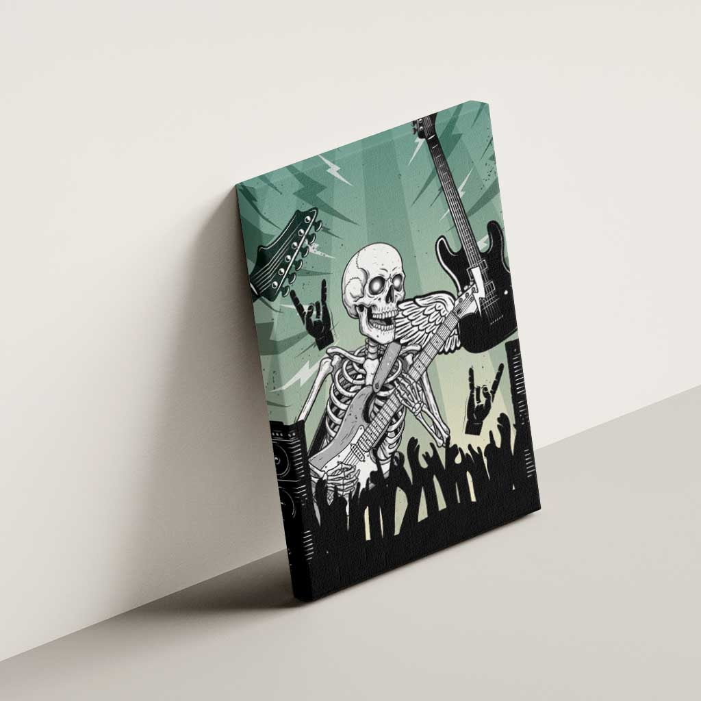 Electric Guitar Skull Canvas Wall Art Lets Rock - Wonder Print Shop