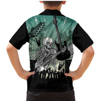 Electric Guitar Skull Family Matching Mermaid Dress and Hawaiian Shirt Lets Rock - Wonder Print Shop