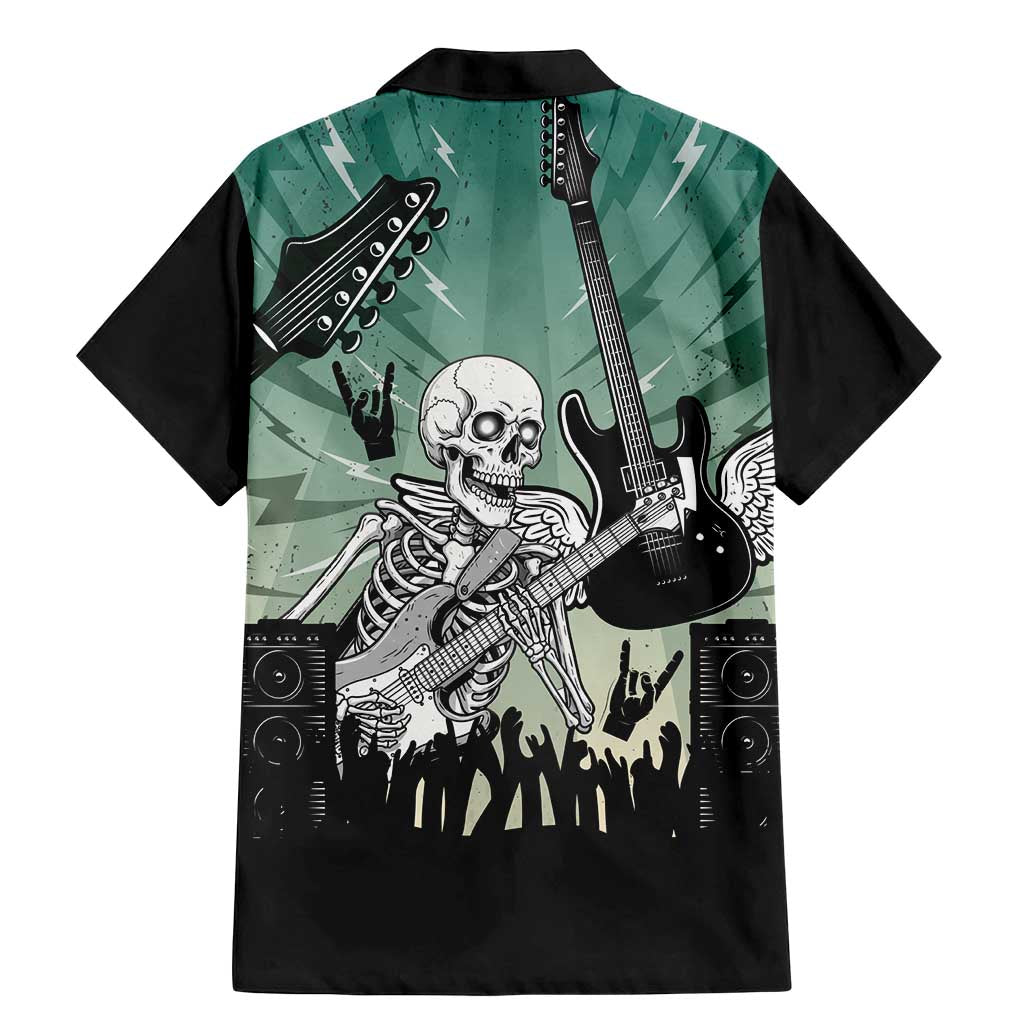 Electric Guitar Skull Family Matching Mermaid Dress and Hawaiian Shirt Lets Rock - Wonder Print Shop