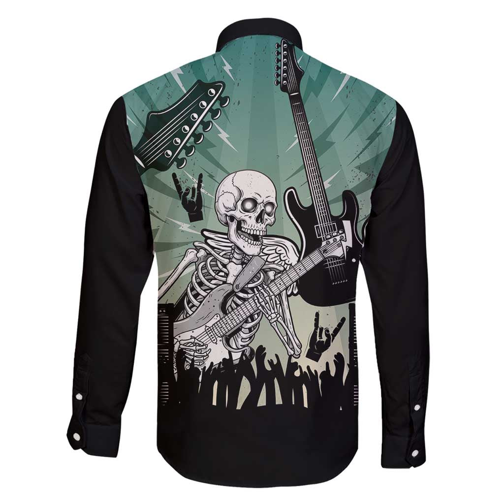 Electric Guitar Skull Family Matching Mermaid Dress and Hawaiian Shirt Lets Rock - Wonder Print Shop