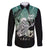 Electric Guitar Skull Family Matching Off The Shoulder Long Sleeve Dress and Hawaiian Shirt Lets Rock - Wonder Print Shop