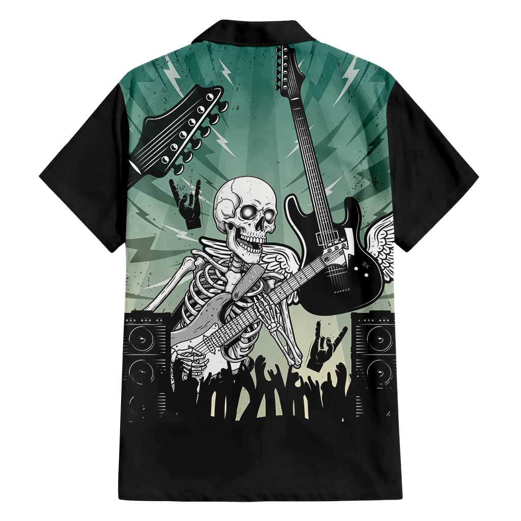 Electric Guitar Skull Family Matching Puletasi and Hawaiian Shirt Lets Rock - Wonder Print Shop