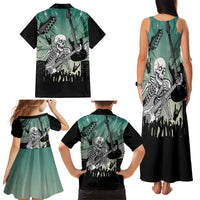 Electric Guitar Skull Family Matching Tank Maxi Dress and Hawaiian Shirt Lets Rock - Wonder Print Shop