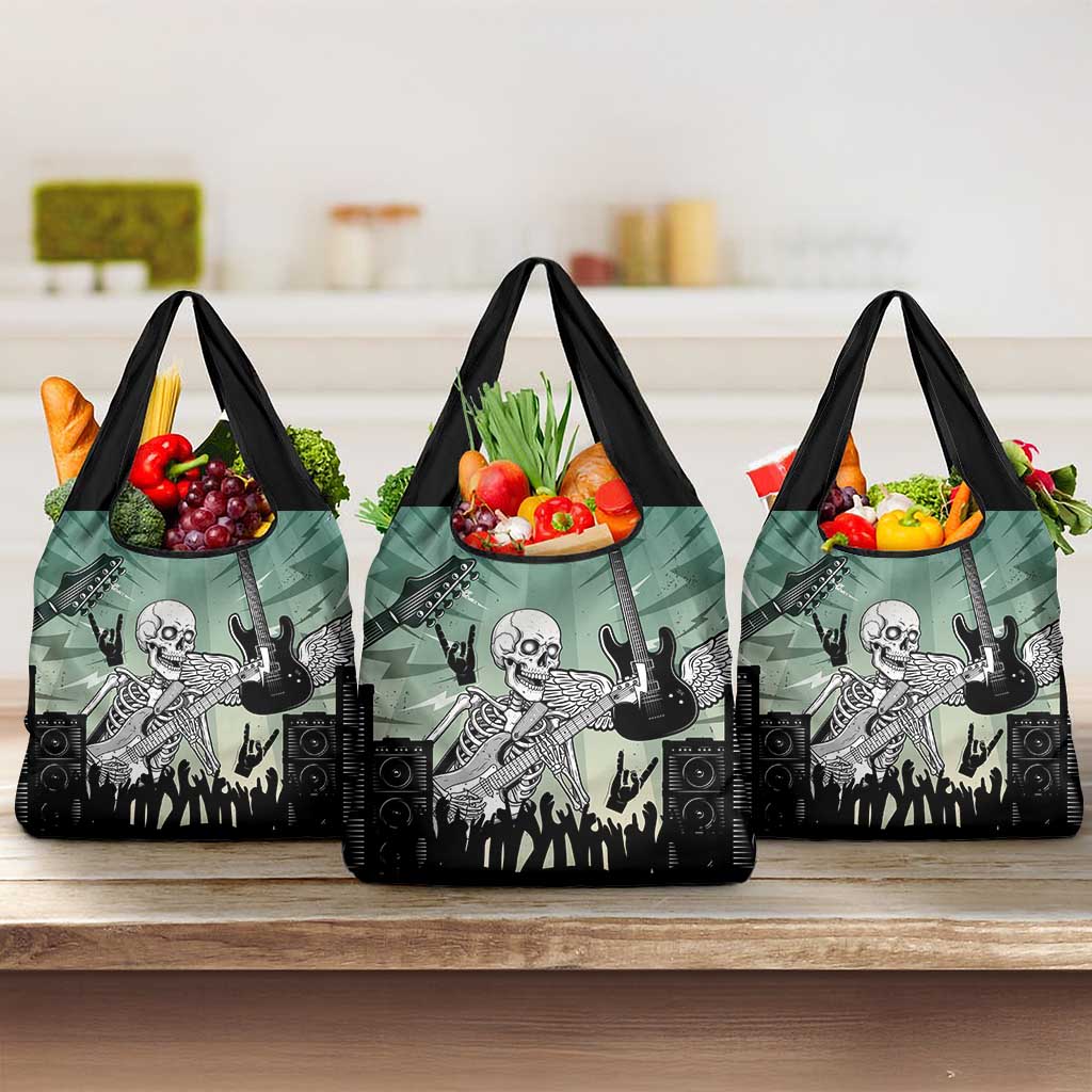 Electric Guitar Skull Grocery Bag Lets Rock - Wonder Print Shop