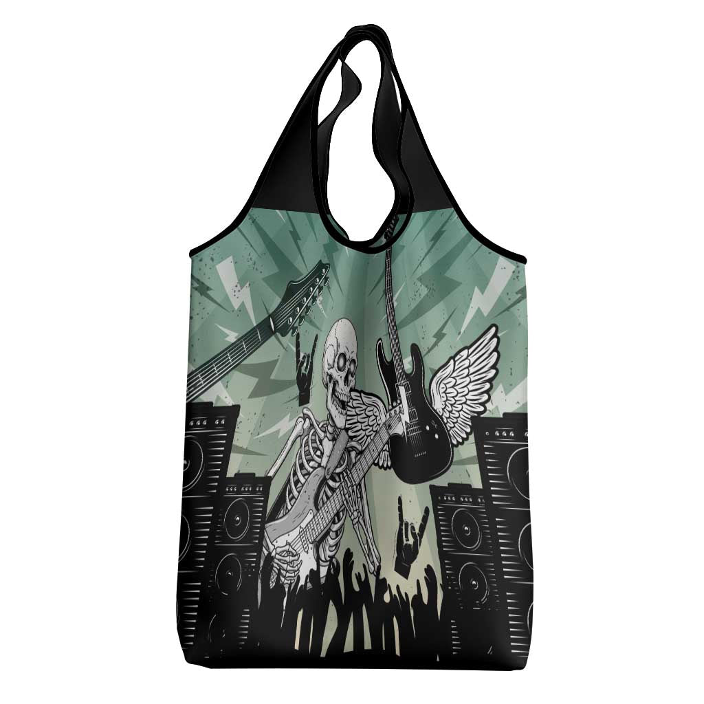 Electric Guitar Skull Grocery Bag Lets Rock - Wonder Print Shop