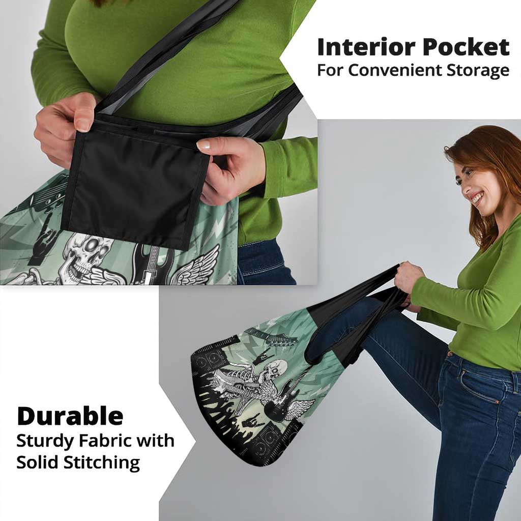 Electric Guitar Skull Grocery Bag Lets Rock - Wonder Print Shop
