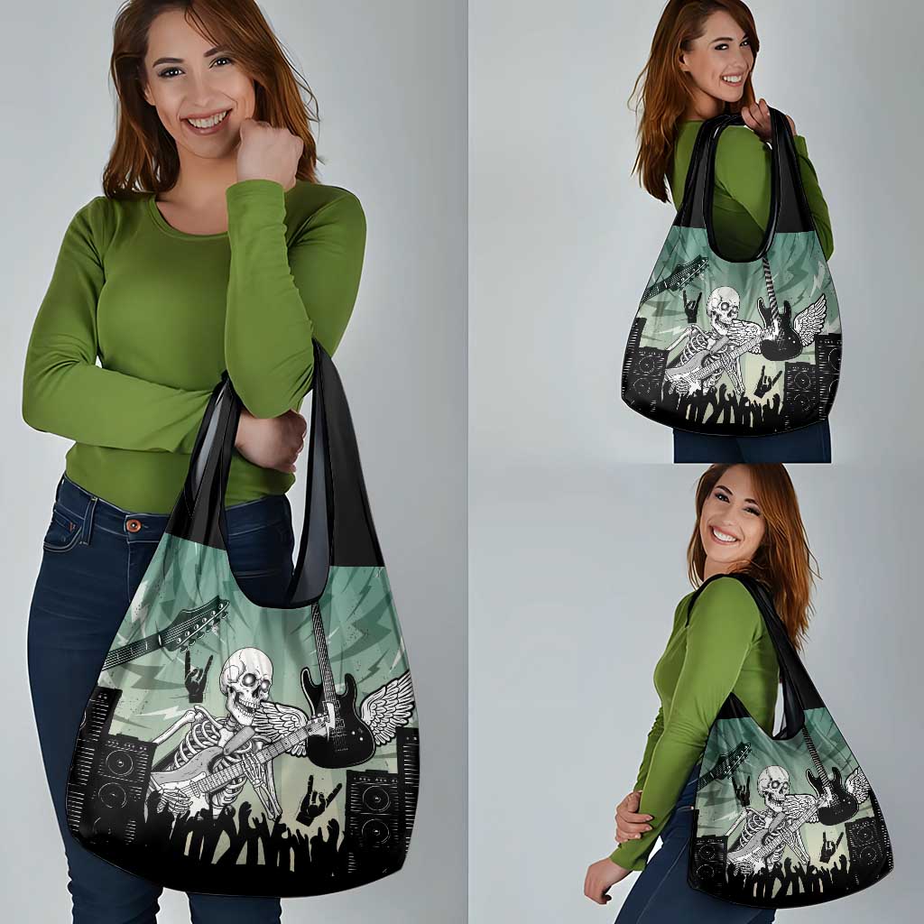 Electric Guitar Skull Grocery Bag Lets Rock - Wonder Print Shop