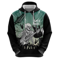 Electric Guitar Skull Hoodie Lets Rock - Wonder Print Shop