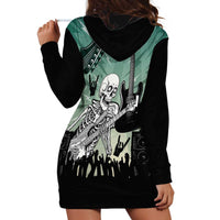 Electric Guitar Skull Hoodie Dress Lets Rock - Wonder Print Shop