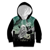 Electric Guitar Skull Kid Hoodie Lets Rock - Wonder Print Shop