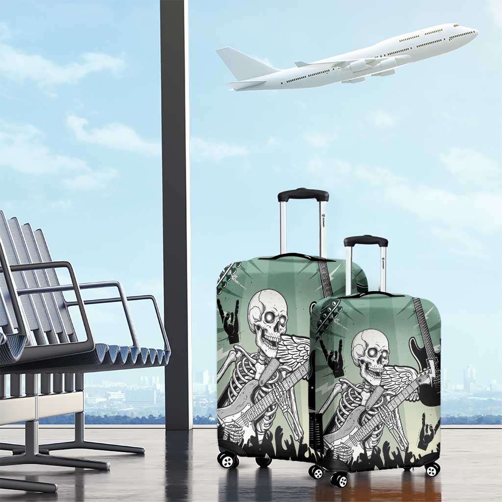 Electric Guitar Skull Luggage Cover Lets Rock - Wonder Print Shop