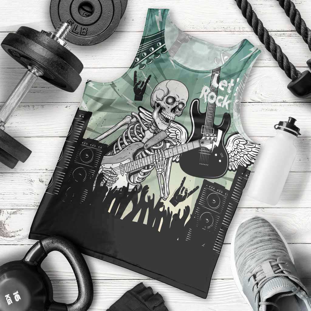 Electric Guitar Skull Men Tank Top Lets Rock - Wonder Print Shop
