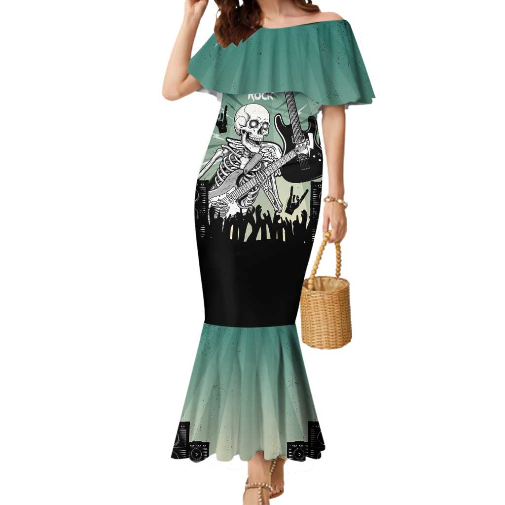 Electric Guitar Skull Mermaid Dress Lets Rock - Wonder Print Shop