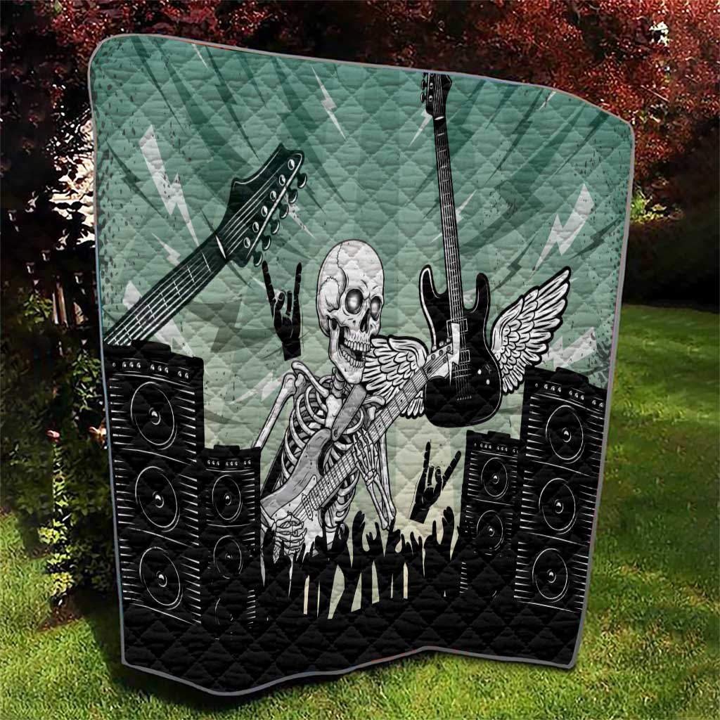 Electric Guitar Skull Quilt Lets Rock - Wonder Print Shop