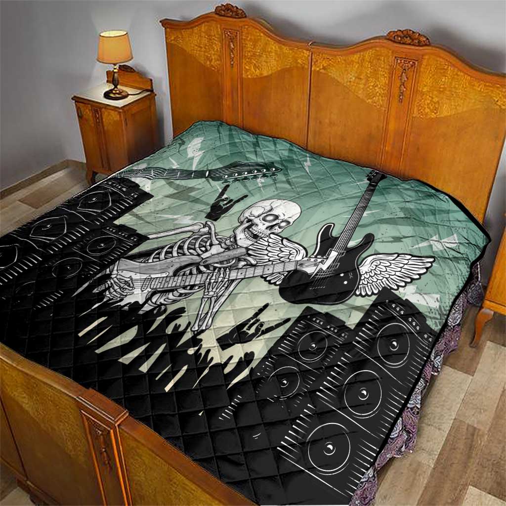 Electric Guitar Skull Quilt Lets Rock - Wonder Print Shop