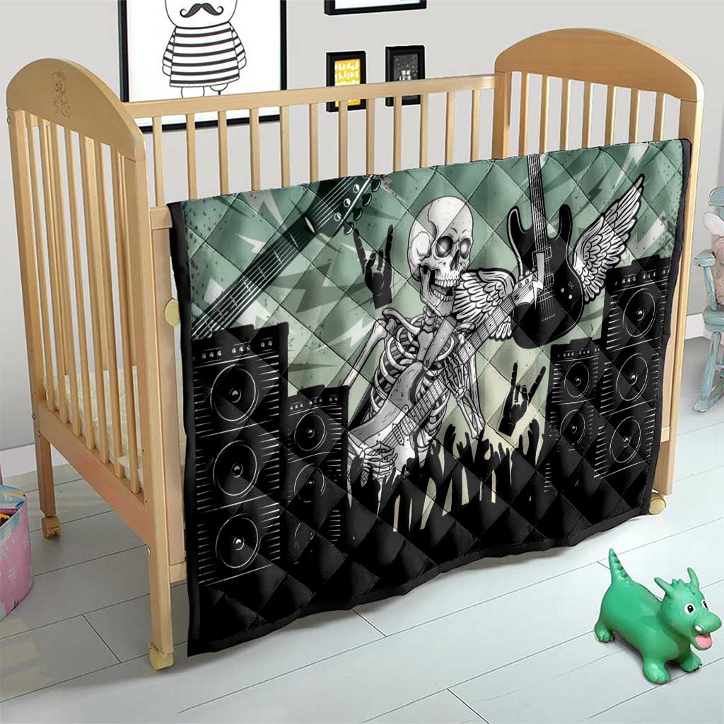 Electric Guitar Skull Quilt Lets Rock - Wonder Print Shop