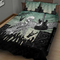 Electric Guitar Skull Quilt Bed Set Lets Rock - Wonder Print Shop