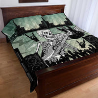 Electric Guitar Skull Quilt Bed Set Lets Rock - Wonder Print Shop