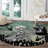 Electric Guitar Skull Round Carpet Lets Rock - Wonder Print Shop