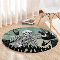 Electric Guitar Skull Round Carpet Lets Rock - Wonder Print Shop