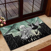 Electric Guitar Skull Rubber Doormat Lets Rock - Wonder Print Shop