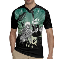 Electric Guitar Skull Rugby Jersey Lets Rock - Wonder Print Shop