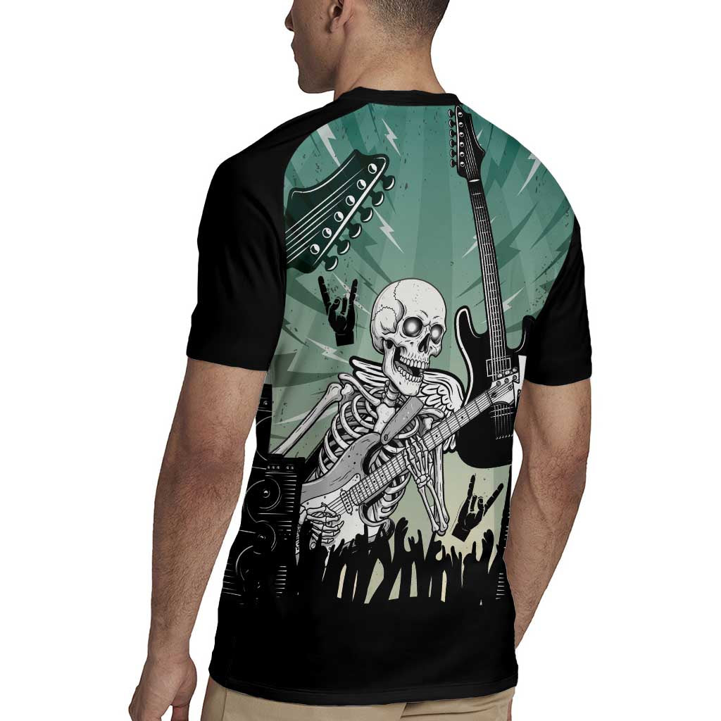 Electric Guitar Skull Rugby Jersey Lets Rock - Wonder Print Shop