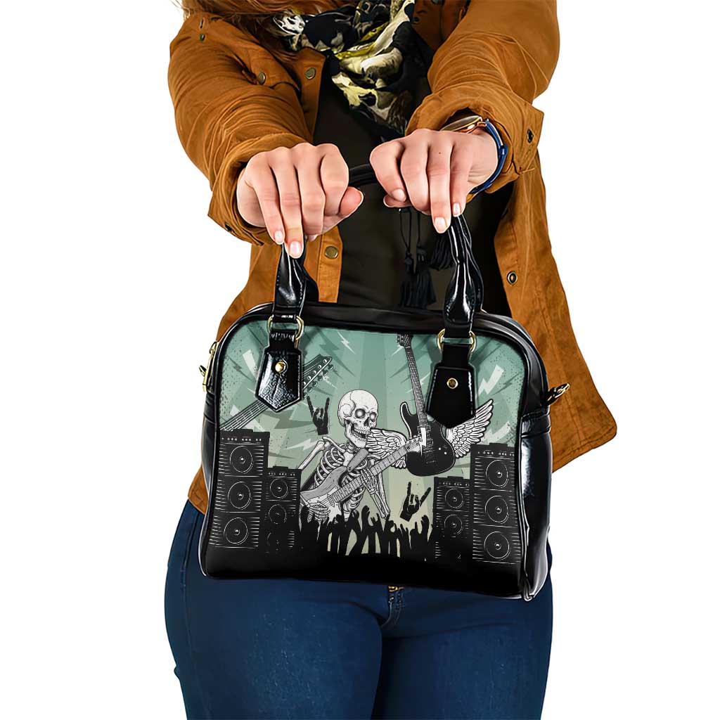 Electric Guitar Skull Shoulder Handbag Lets Rock - Wonder Print Shop
