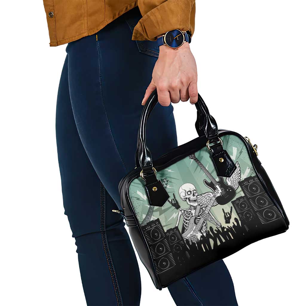 Electric Guitar Skull Shoulder Handbag Lets Rock - Wonder Print Shop