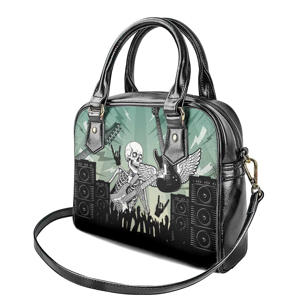 Electric Guitar Skull Shoulder Handbag Lets Rock - Wonder Print Shop
