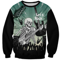 Electric Guitar Skull Sweatshirt Lets Rock - Wonder Print Shop