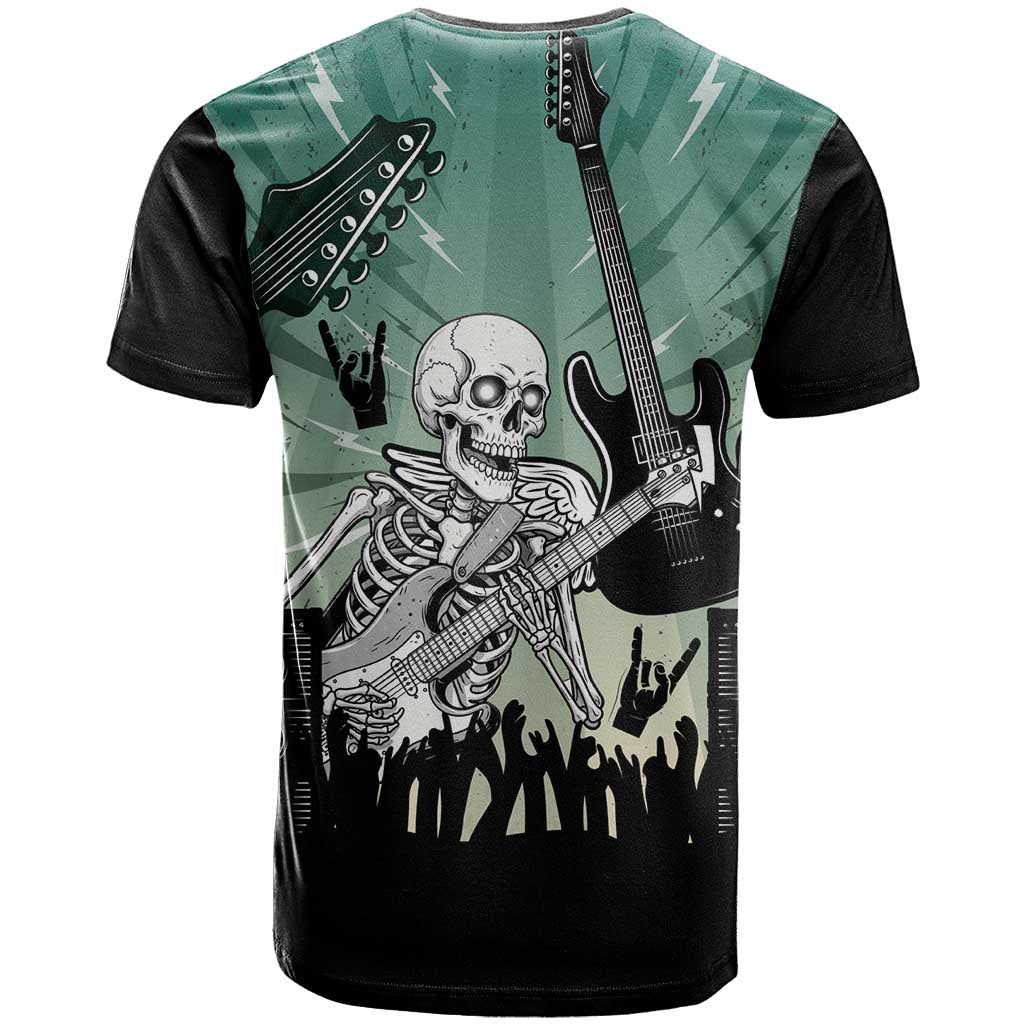 Electric Guitar Skull T Shirt Lets Rock - Wonder Print Shop