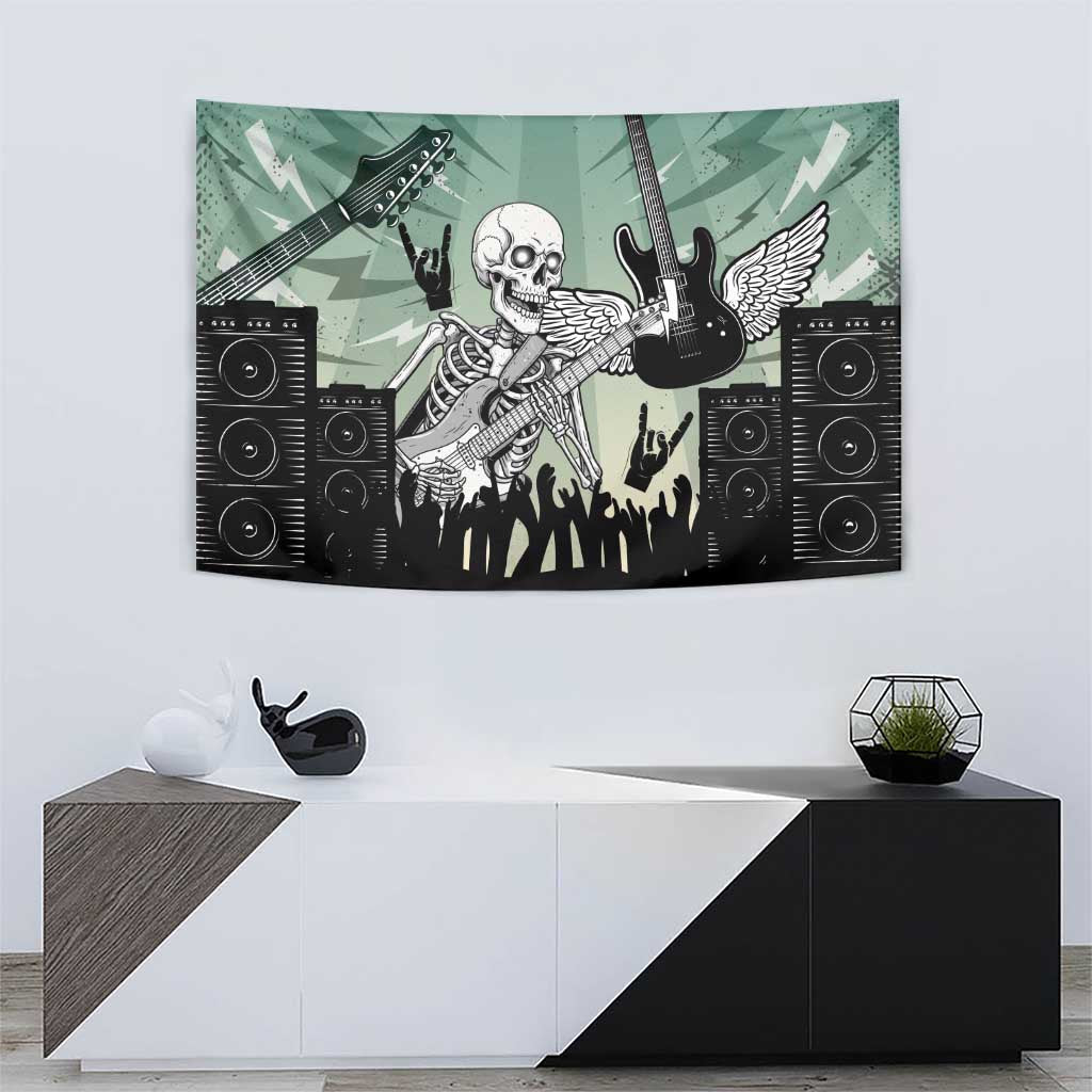 Electric Guitar Skull Tapestry Lets Rock - Wonder Print Shop