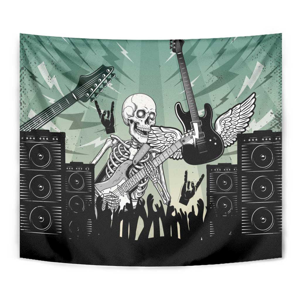 Electric Guitar Skull Tapestry Lets Rock - Wonder Print Shop