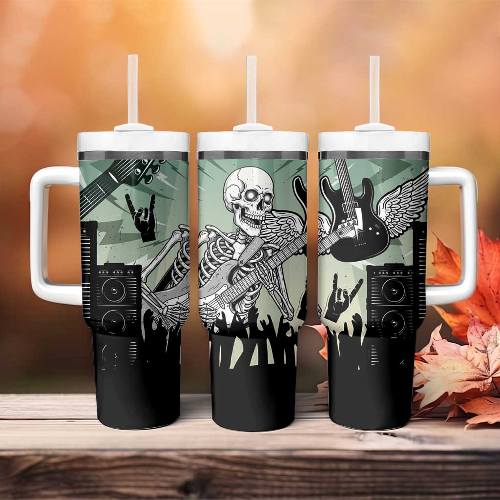 Electric Guitar Skull Tumbler With Handle Lets Rock - Wonder Print Shop